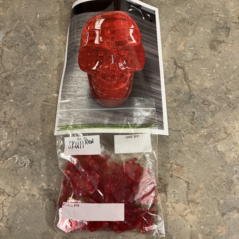 BePuzzled 3D Crystal Puzzle - Skull (Red): 48 Pcs